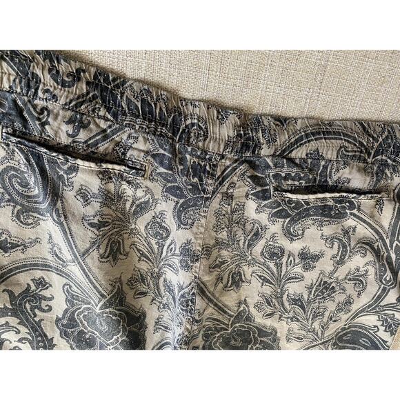 Etro Women’s Linen Pants Paisley Jacquard Wide Leg Relaxed Fit Italy XXL - Picture 13 of 14